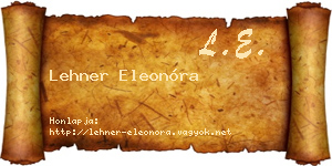 Lehner Eleonóra névjegykártya